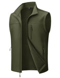 MAGCOMSEN Men's Softshell Golf Vest Outerwear Lightweight Fleece - color: Army Green, size: X-Large