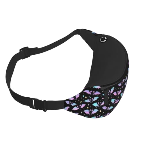 Dujiea Fanny Pack, Cute Flying Bats Waist Bag With Headphone Hole Belt Bag Adjustable Sling Pocket Fashion Hip Bum Bag For Women Men Kids Outdoors Casual Travelling Hiking Cycling - color: Cute Flying Bats