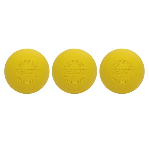 Velocity Lacrosse Balls - 1, 2, 3, 6, 12, 18, 24, 36, 60 and 120 Packs - for Practice, Official NFHS and College Approved Size - color: Yellow, size: 3 Balls, style: Practice Ball
