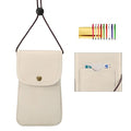 Cell Phone Neck Pouch, PU Leather Carrying Bag with Card Holder Adjustable Strap, Small Travel Purse for iPhone 11-17, Galaxy S25 S20 S10, Pixel 9 Pro, Moto G6 (Cream White) - color: 01 Cream White
