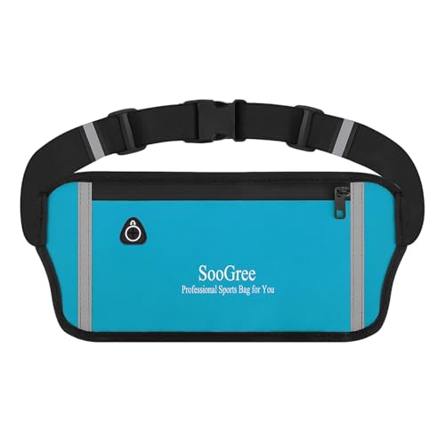 SooGree Running Belt Fanny Pack Running Waist Pack for Women Men Crossbody Bags Slim Reflective Runner Pouch Belt Cell Phone Holder Sport Waist Pack Adjustable Strap Gym Marathon - color: Blue, size: 1190