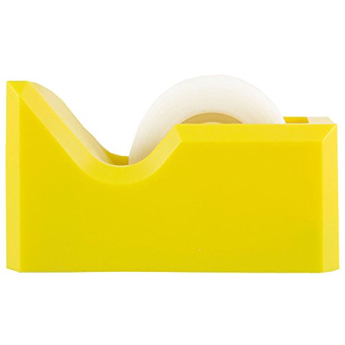 JAM PAPER Colorful Desk Tape Dispensers - Yellow - Sold Individually - color: Yellow, size: Pack of 1