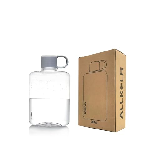 Portable Flat Water Bottle, 12.2 oz, Gray - color: Gray, size: 12.2 Ounces