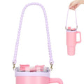 Water Bottle Handle for Stanley Cup - Soft, Durable Silicone Sling with Adjustable Strap, Fits Most 8-40oz Bottles, Ideal Stanley Cup Accessory - color: Purple