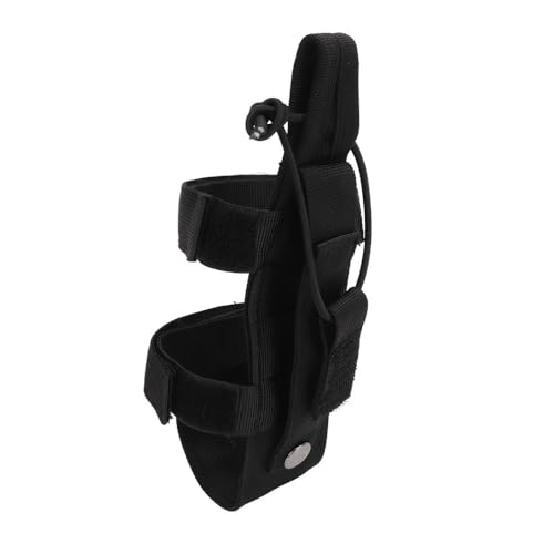 Nylon Water Bottle Holder with Adjustable Strap – Secure Anti-Falling Pouch for Hiking, Camping, Backpack Attachment, No Hands Outdoor Bottle Carrier - color: Black