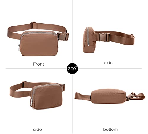 Fanny Belt Bag Waist Pack Crossbody Bags Bum Bag for Running Hiking Travel Workout Adjustable Strap for Women-brown - color: brown