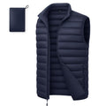 WHN Men's Puffer Vest Outerwear Lightweight Packable Sleeveless Jacket - color: Navy, size: Medium