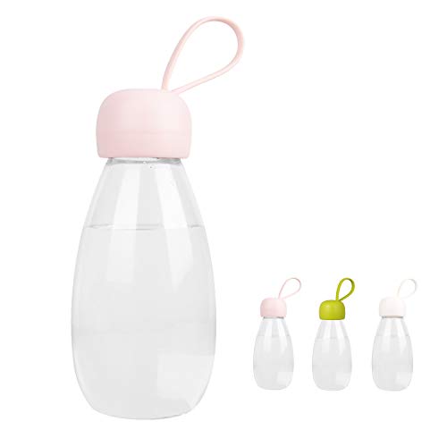 emoi BPA Free Water Bottle, 12oz/360ml Cute Water Bottle with Carrying Strap, Ideal for Kids Boys Girls Students Women Healthy Hydration-Pink - color: Pink Cap, size: 12 Ounces