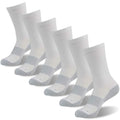 FOOTPLUS Hiking Copper Compression Socks,Unisex Cushioned Sole Arch Support Athletic Crew Running Socks - color: 01# 6 Pairs- White Crew, size: XX-Large