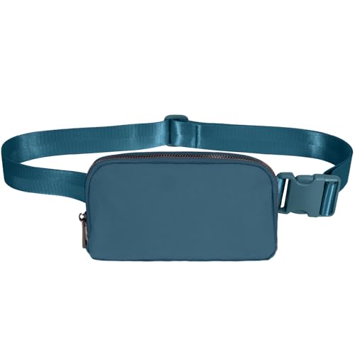 INTINI Crossbody Fanny Pack for Women, Small Belt Bag Waist Purse with Adjustable Strap, Mini Hip Pack Side Bag for Travel, Running, Gym and Daily Wear - color: S - Steel Blue