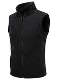 HOOD CREW Mens Fleece Vest with Zipper Pockets - color: Black, size: Large