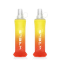 WRELS TPU Soft Flask Lightweight Portable Reusable Water Bottle,BPA Free Collapsible Flask for Hydration Pack in Running Hiking Cycling and Marathon - color: Orange-yellow-250ML*2