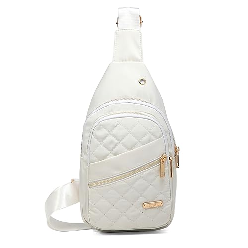 AOSTIHOT Crossbody Sling Bag Small Sling Backpack for Women, Chest Daypack Crossbody Shoulder for Travel Sport Running Hiking - color: C Beige