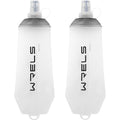 WRELS 200ml/350ml/500ml Collapsible Soft Flask,BPA Free Folding Soft Water Bottle with Hanging Ring,Lightweight TPU Hydration Flask for Running Marathon Cycling Hiking - color: Grey-500ml*2