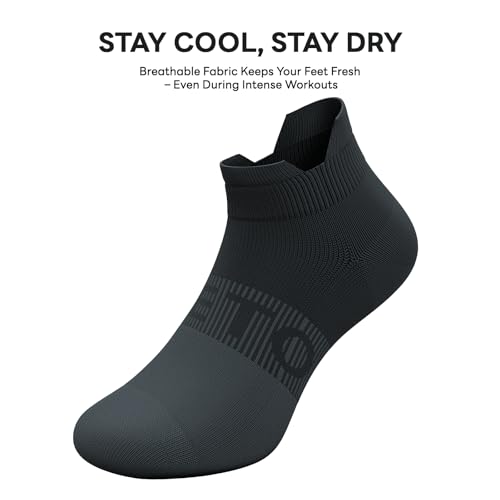 6 Pairs Ankle Compression Socks Women Men 15-20 mmHg Low Cut Athletic Running Arch Support for Travel Nurses Flight - color: Two-tone Black
