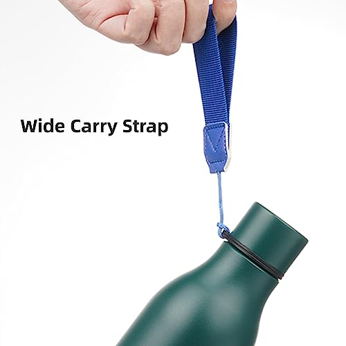 Konokyo 18 oz Insulated Stainless Steel Metal Water Bottle with Strap - color: Army Green, size: 18 Ounces