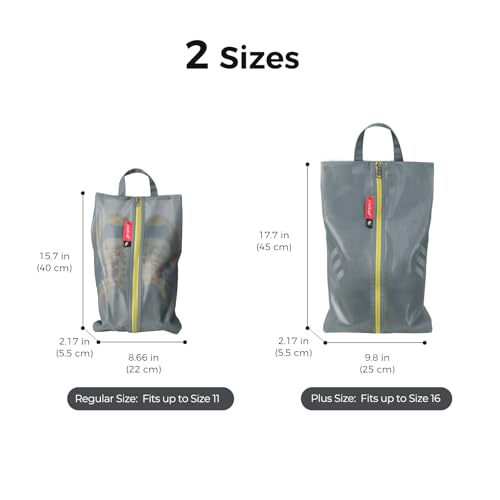 pack all Plus-Sized Shoe Bag for Travel, Water-Resistant Shoe Pouch - color: Plus-Grey, style: 1 Pack