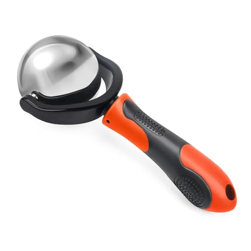 Cold Massage Roller Ball with Handle-Back Muscle Metal Ice Roller Ball Tool - color: Orange