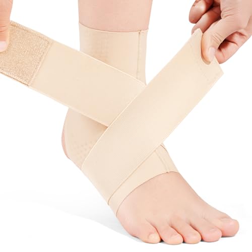 JOMVD Elastic Ankle Brace for Women&Men - Thin Lightweight Silky Compression Sleeves with Wraps for Plantar Fasciitis Sprained Ankle Injury Relief, Sports, X-Large