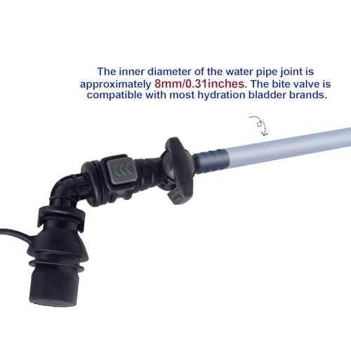 Hydration Bags Bite Valve Mouthpiece Replacement Bite Valve Replacement - style: 2 Pack 45 degree black