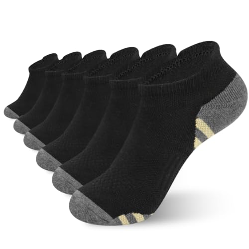6 Pairs Copper Ankle Compression Socks for Women ＆ Man,Running Socks - color: 02-6black, size: Small-Medium