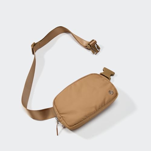 Pander Unisex Belt Bag Fanny Pack for Women with Adjustable Strap, Small Waist Pouch for Workout Running Traveling Hiking - color: Caramel Brown
