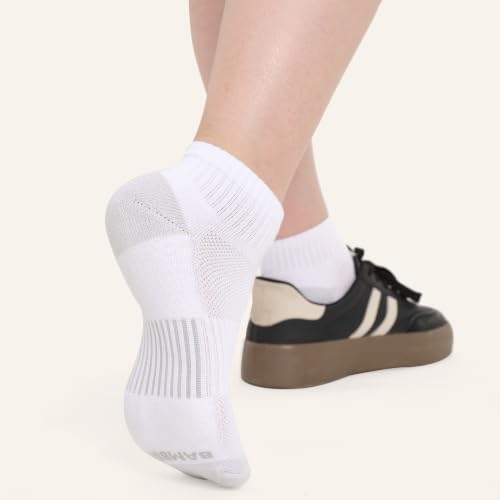 BAMBOO COOL Athletic Ankle Socks Womens Moisture-Wicking 5/6 Pairs - color: White*5, size: Medium
