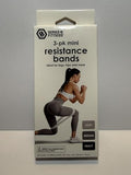 Resistance Bands, Mini 3 pk. Light Medium Heavy, Ideal for Legs Hips and More