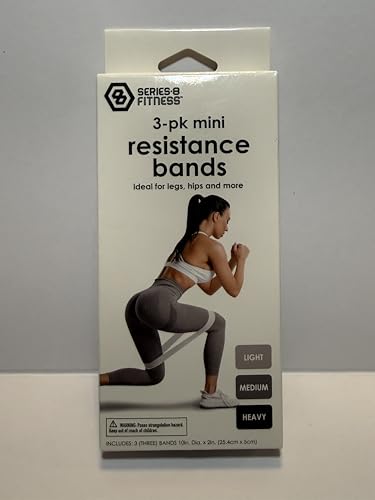Resistance Bands, Mini 3 pk. Light Medium Heavy, Ideal for Legs Hips and More