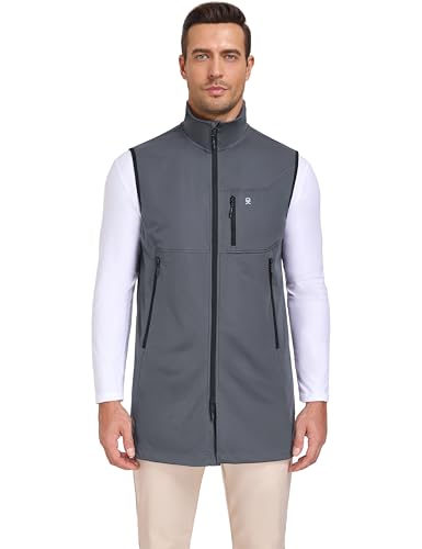 Little Donkey Andy Men's Lightweight Golf Vest Outerwear - color: Long Coat-dark Grey, size: Small