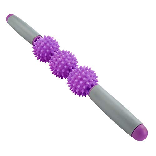 Muscle Roller Stick - Yoga Stick Muscle Roller Stick Cellulite Spiky Ball for Back Arms Shoulder Leg(Purple) - color: Purple