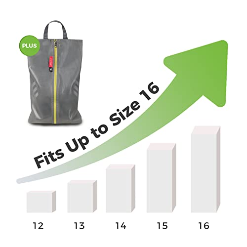 pack all Plus-Sized Shoe Bag for Travel, Water-Resistant Shoe Pouch - color: Plus-Grey, style: 2 Pack
