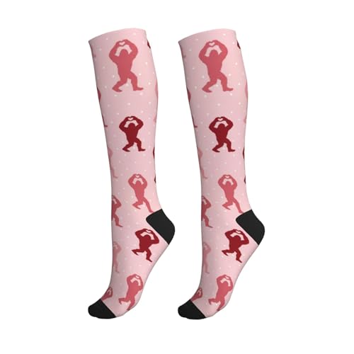 Hen Floral Compression Socks for Women Men - color: Bigfoot Heart