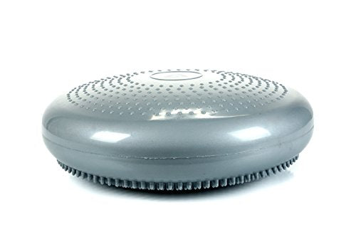 CanDo Inflatable Balance Disc for Balance Training, Proprioception, Strengthening Lower Extremities, Posture, Back Pain, Stress Relief, Restlessness and Anxiety. Silver, 14” Diameter - color: Silver, size: 13.8" diameter