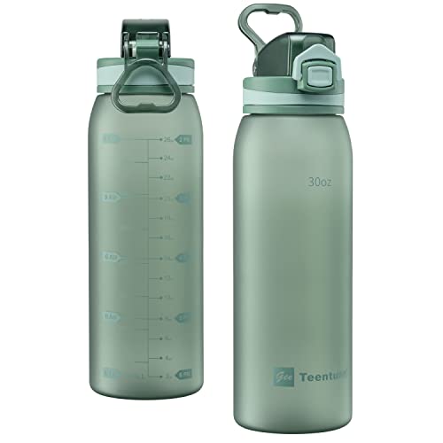30oz Tritan Water Bottle with Time Marker, 1-Pack, Midnight Green - color: Midnight Green