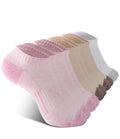 BAMBOO COOL Athletic Ankle Socks Womens Moisture-Wicking 5/6 Pairs - color: White*1,khaki*2,pink*2, size: Medium