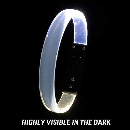 4 Magic Band Pack | Glow in The Dark | Flashing Light up for Concerts | Running Lights for Runners | Glow in The Dark Bracelets | Led Bracelet - color: White