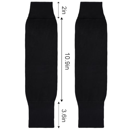 phnydreg 3 Pairs Leg Sleeve Shin Pre Cut Socks for Kids Youth Men Women Soccer Running Cycling - color: Black
