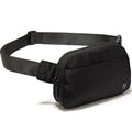 Pander Nylon Fanny Pack Belt Bag for Women with 5 Zipper Pockets - color: Black Onyx