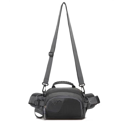 Entchin Water-Resistant Fanny Pack, 4-Zipper Belt Bag - color: E131 Black