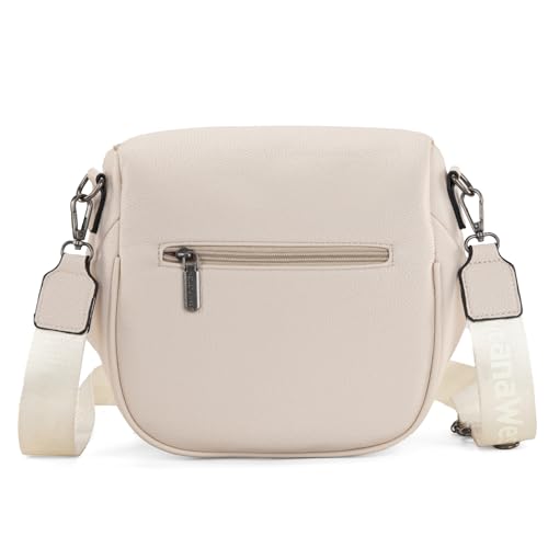 Montana West Crossbody Bag for Women, Vegan Leather Bum Bag with Coin Purse - color: Beige