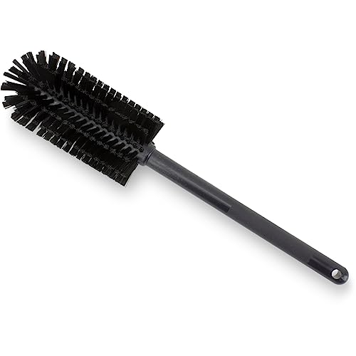 SPARTA Large Water Bottle Brush Ideal for Wide-Mouth Jars, Bottles and Tumblers, Dishwashing Tool with Handle for Home and Commercial Kitchens, Plastic, 16 Inches, Black, (Pack of 4) - color: Black