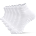 Men's Cushioned Ankle Socks, Athletic Running Gym Socks 6 Pairs - color: 6 Pairs Pure White, size: 8-10