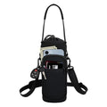 Crossbody Water Bottle Holder with Strap, Phone Pocket (Black, 40, Ounces) - color: Black