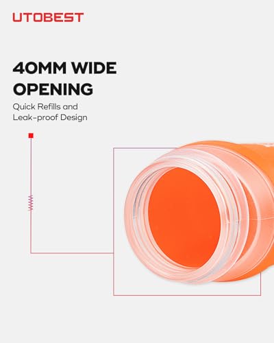UTOBEST Soft Flask 350ml*2, Collapsible Hydration Water Bottle - color: Orange-350ml*2-40mm