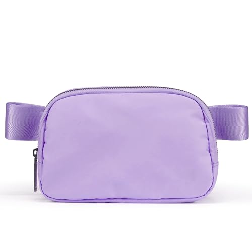 YOSHUYUKI Cross Body Fanny Packs for Women Fashion Waist Bag Pouch Nylon Small Travel Crossbody Bags Mini Purse Everywhere Belt Bag Bum Bag Adjustable Strap for Workout Running Hiking Lavender Fog - color: Lavender Fog