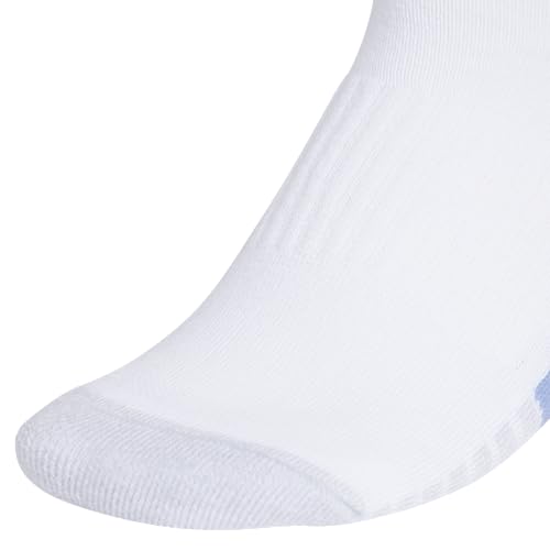 adidas Women's Cushioned Socks 3 Pairs - color: White/Blue Fusion/Powder Teal Green/3.0/Low Cut, size: Medium, style: Low Cut