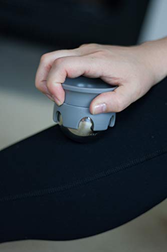 Cestari Stainless Steel Ice Hot Cold Roller for Pain Relief, Foot Massage Ball with Silicone Holder, HSA Muscle Roller, Gray - color: Gray 55mm