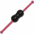 Roller Cane Massager | 2-in-1 Massage Roller Stick & Trigger Point Cane | Rubber Ball for Deep Tissue, Myofascial Release & Muscle Recovery (Red)