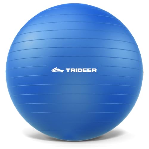 Trideer Yoga Ball for Exercise, Pregnancy, Exercise Ball, Pump Included - color: Royal Blue, size: L(23-26ines/58-65cm)